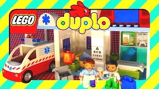 Toys LEGO Duplo Hospital with Ambulance and doctors unboxing Legos Duplo blocks sets in Lego videos [upl. by Dippold]