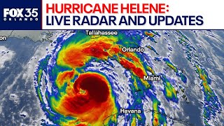 Hurricane Helene live radar Eyewall moving ashore with 140 mph winds landfall imminent [upl. by Monika]