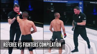 REFEREES VS FIGHTERS  MMA COMPILATION  REFEREE CHOKES FIGHTERS HD 2024 [upl. by Dlonyer]