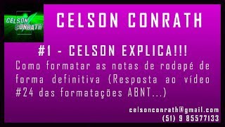 Dicas do Celson 1  Formatar Notas de Rodapé Configuração [upl. by Legge]