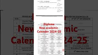 Diploma new academic calendar 202426 [upl. by Areit222]