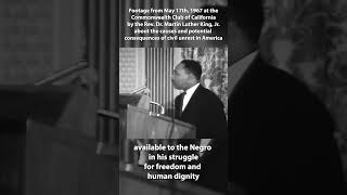 Rev Dr Martin Luther King Jr Speech on Civil Unrest at the Commonwealth Club [upl. by Sirak]