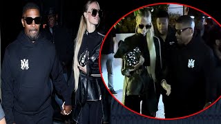 Jamie Foxx enjoyed a night out with his girlfriend Alyce Huckstepp in Los Angeles [upl. by Yruoc]