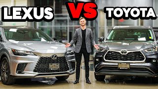 2023 Toyota Highlander vs Lexus RX 350 Full Review [upl. by Vania]