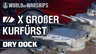 Dry Dock Großer Kurfürst — German battleship  World of Warships [upl. by Aimo]