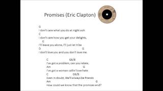 Promises by Eric Clapton Easy Guitar Chords [upl. by Nerrawed]