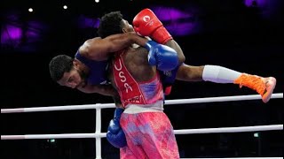 LE 3 EME ROUND LE PLUS FOU DES JO  JAHMAL HARVEY USA VS LUIZ GABRIEL BRÉSIL BOXE JO PARIS 2024 [upl. by Euridice]