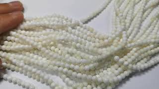 Tridacna 4mm42mm round  full strand  93 beads  Good value Tridacna  RFG2280 [upl. by Ahsa]