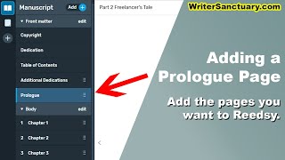 How to Add a Prologue and Other Pages to Reedsy [upl. by Kataway]