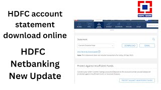 HDFC account statement download online  HDFC Netbanking New Update  HDFC bank statement download [upl. by Debi]