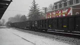 Norfolk Southern M4G 19G and H33 Through Snow Storm [upl. by Nylcaj]