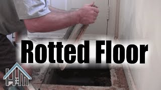 How to replace repair rotted sub floor rotten floor Easy Home Mender [upl. by Kelda353]