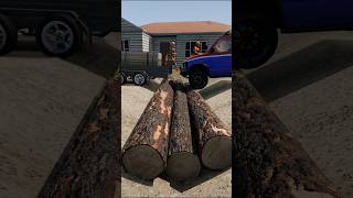 BeamNGdrive  Trucks over hole with logs🚚🌴 [upl. by Ihpen]