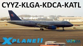 XPlane 11  NYC Airports v2 amp River Visual KDCA  East Coast Hops  Crj200 A320U B757  VATSIM [upl. by Ycnaf]