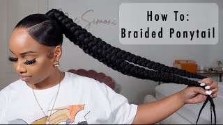 How To Sleek Ponytail With 3 Braids  Beginner Friendly [upl. by Noiraa]