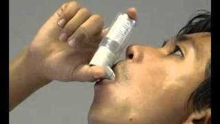 4 วิธีการใช้ยาพ่นสูด Metered dose inhalerwmv [upl. by Lidah]