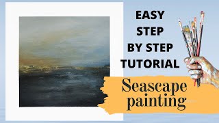 How to paint a seascape step by step abstract acrylic painting tutorial [upl. by Peoples339]