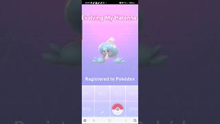 Pokémon GO Evolving My Hatenna Hatenna evolution hattrem Pokémon go [upl. by Crabb]