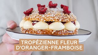 Tarte tropézienne fleur dorangerframboise  Yann Couvreur [upl. by Enyawal937]