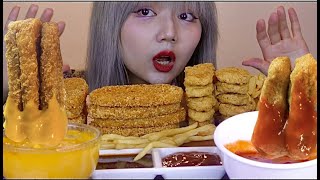 ASMR Chicken Nuggets Hash Brown and French Fries CRISPY MUKBANG [upl. by Mairim]