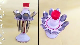 Diy spoon organiser  newspaper spoon stand  kitchen organization ideas  cardboard craft ideas [upl. by Enivid]