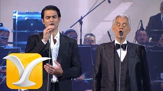 Andrea Bocelli  Matteo Bocelli  Fall On Me  Festival de Viña del Mar 2024  Full HD 1080p [upl. by Yekcor]