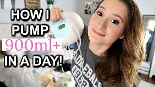 MY PUMPING ROUTINE  HOW I PUMP 900ml A DAY  EXCLUSIVELY PUMPING [upl. by Leelah]