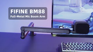 Introducing of FIFINE BM88 Low Profile Mic Boom Arm Stand with Cable Management for Boomstick mic [upl. by Sidran]