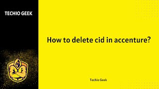 How to delete cid in accenture [upl. by Air965]