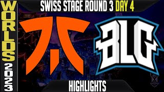 FNC vs BLG Highlights  Worlds 2023 Swiss Stage Day 4 Round 3  Fnatic vs Bilibili Gaming [upl. by Fredek674]