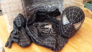 SpiderMan UNBOXING Black Costume  Symbiote Movie Suit [upl. by Ardried]