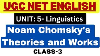 Noam Chomsky Theory of Language  Linguistics in English literature UGC NET English Literature [upl. by Ramo]