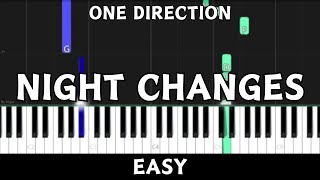 One Direction  Night Changes Easy Piano Tutorial [upl. by Fabozzi382]