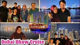 Dubai Dhow Cruise AdventureBuffet Dinner on Dhow CruiseDubai vlog sabvlogbysabeehjafri [upl. by Durham]