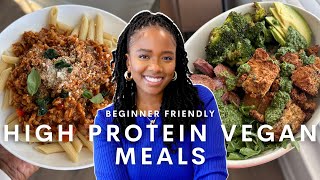 EASY HIGH PROTEIN VEGAN meals I’ve been loving  30MINUTE vegan and vegetarian meal ideas [upl. by Mills359]