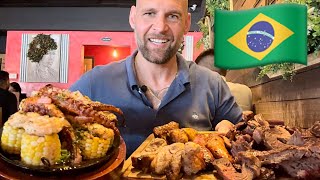 🇧🇷 •First time eating at a BRAZILIAN GRILL ♨️El Churrascaso Grill [upl. by Olrak]