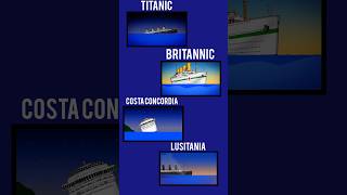 TITANIC VS BRITANNIC VS COSTA CONCORDIA VS LUSITANIA  SLEEPING SUN SINKING sinkingships shorts [upl. by Barbi]