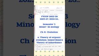 Theory of organic evolution lamarckisms thory of inheritance ch 4 part a zoology minor vbu sem 3 [upl. by Otrebla118]