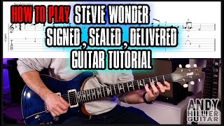 Stevie Wonder Signed Sealed Delivered Guitar Tutorial [upl. by Nohtahoj]