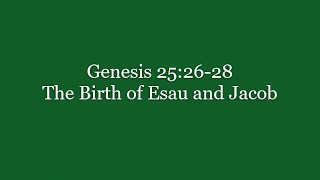 194 Genesis 252628 The Birth of Esau and Jacob [upl. by Virgilio]