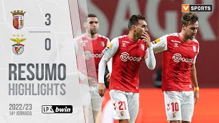 Highlights  Resumo SC Braga 30 Benfica Liga 2223 14 [upl. by Pattin]