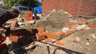 We bricked up the bay window  Foundation is almost there [upl. by Ramas828]