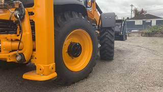 JCB 4CX15Super backhoe loader demonstrating 4 wheel steering at Pacific JCB [upl. by Mutat]