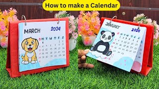 How to Make a 2024 Mini Desk Calendar Easy amp Cute Handmade Calendar DIY Craft [upl. by Aneelehs]