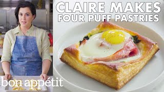 Claire Makes Four Easy Puff Pastry Recipes  Bon Appétit [upl. by Ybbor]