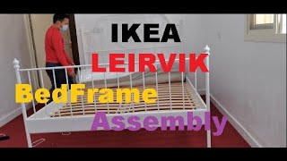 IKEA LEIRVIK Bed Frame Assembly [upl. by Yanffit]