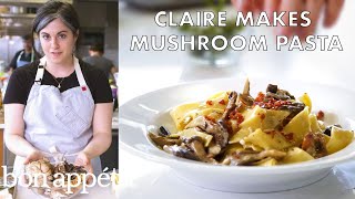 Claire Makes Creamy Pasta with Mushrooms and Prosciutto  From the Test Kitchen  Bon Appetit [upl. by Ynomrah]