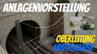 H0 Modellbahn Anlagenvorstellung Oberleitung Abstellgleise Roco 218 BR 186 Bahnbetriebswerk [upl. by Aurelio406]