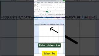 How to create a dynamic calendar in excel yt ytviral excelformula calendar shortvideo [upl. by Buyse]