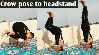 Crow pose to head stand Bakasana to Sirsasana [upl. by Ignazio574]